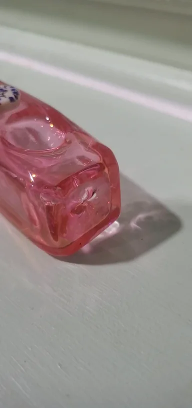 Preview pic of Rectangular Pink "Diamonds and Pearls" Pipe/Bowl/Spoon