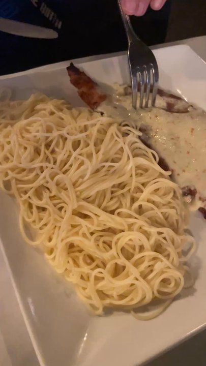 Pasta Mia - Cavatelli plain  Chicken Parmesan with vodka sauce and angel hair pasta - Pizza Near Me - Bartlett, Illinois
