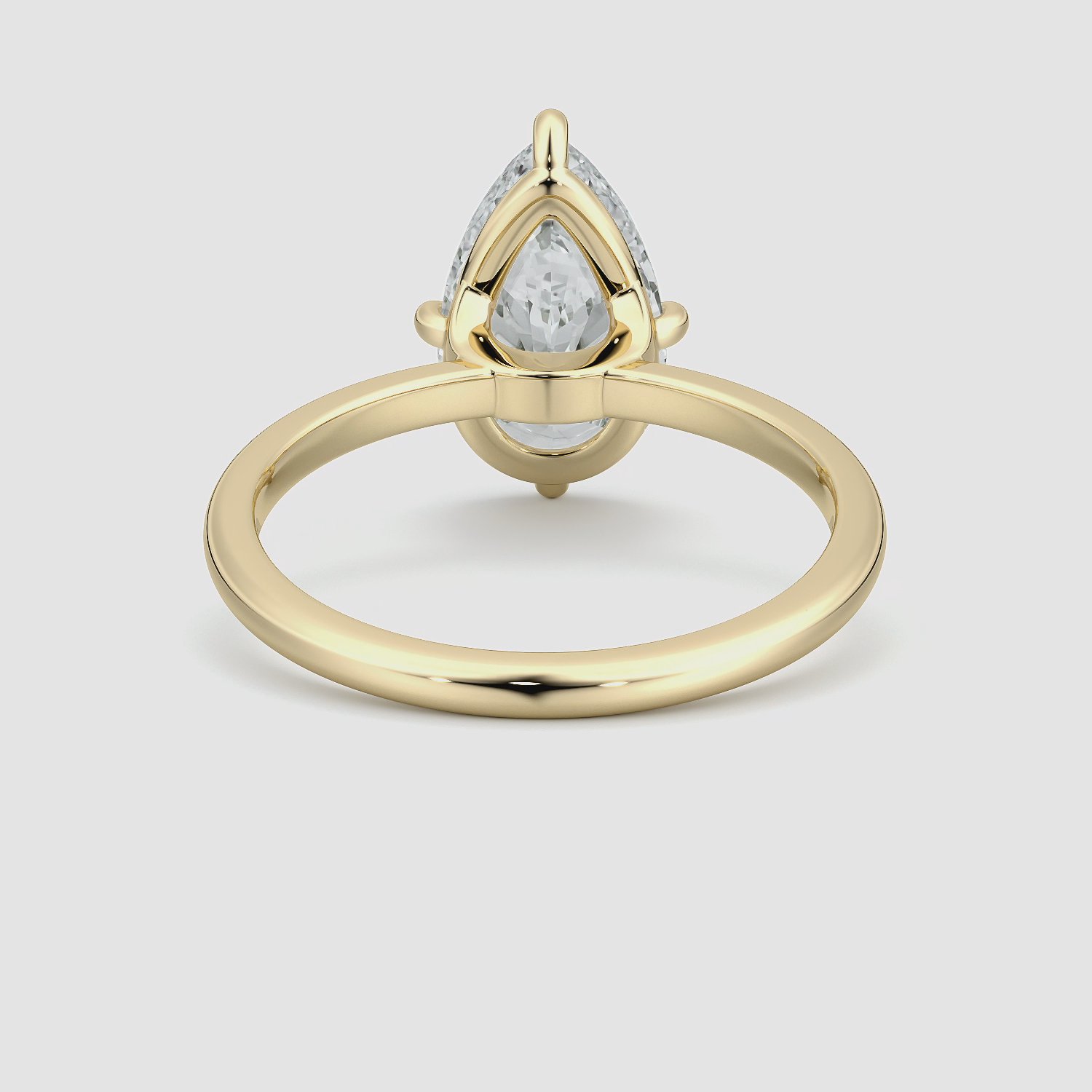 Anillo de compromiso Compass | Pera | 18k | Oro amarillo | bandAccent: Simple | diamondOrientation: vertical | caratWeight: other