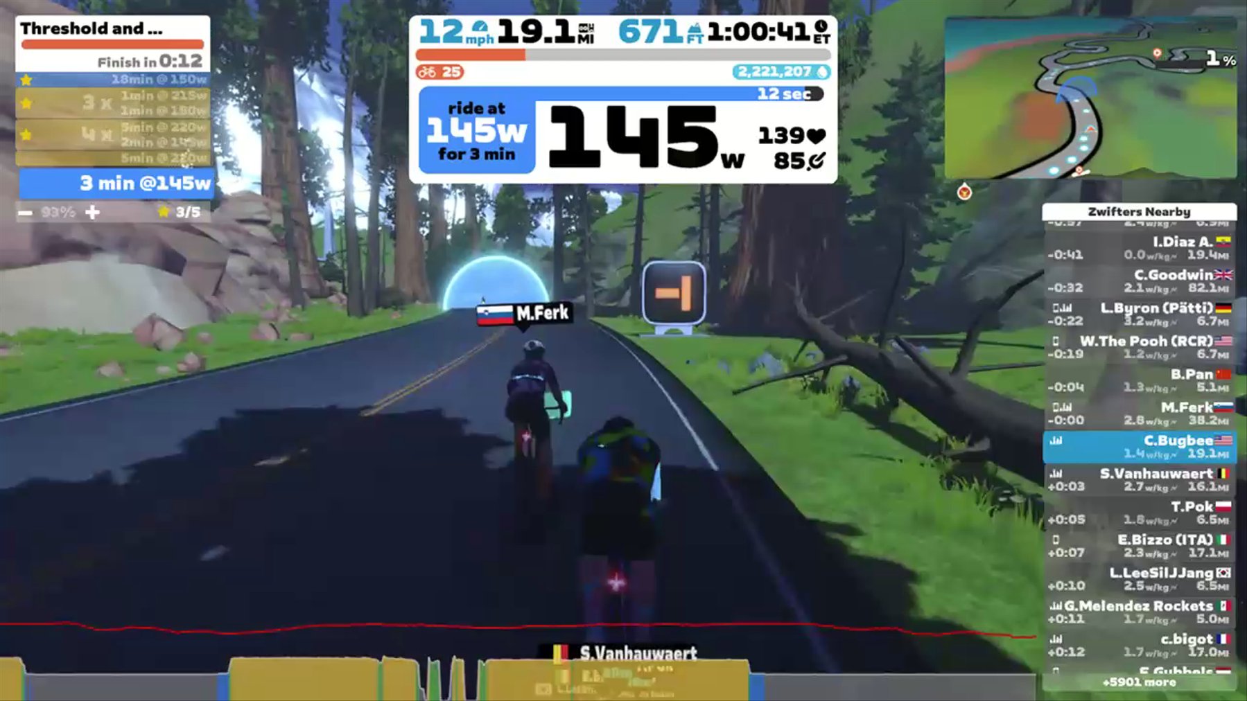 Zwift - Threshold and Intervals in Watopia