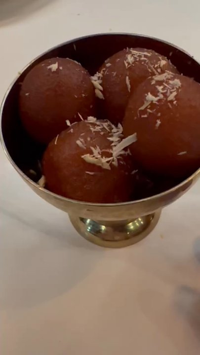 The Monk’s Indian Bistro - Gulab Jamun - traditional dessert :)  Sweet syrupy donut hole goodness! - Indian Near Me - Humble, Texas