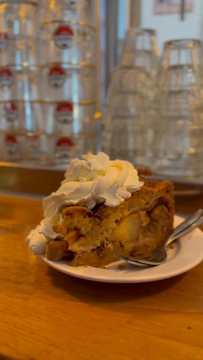 Winkel 43 - Apple pie with whipped cream is a must! - Desserts Near Me - Amsterdam, New Hampshire
