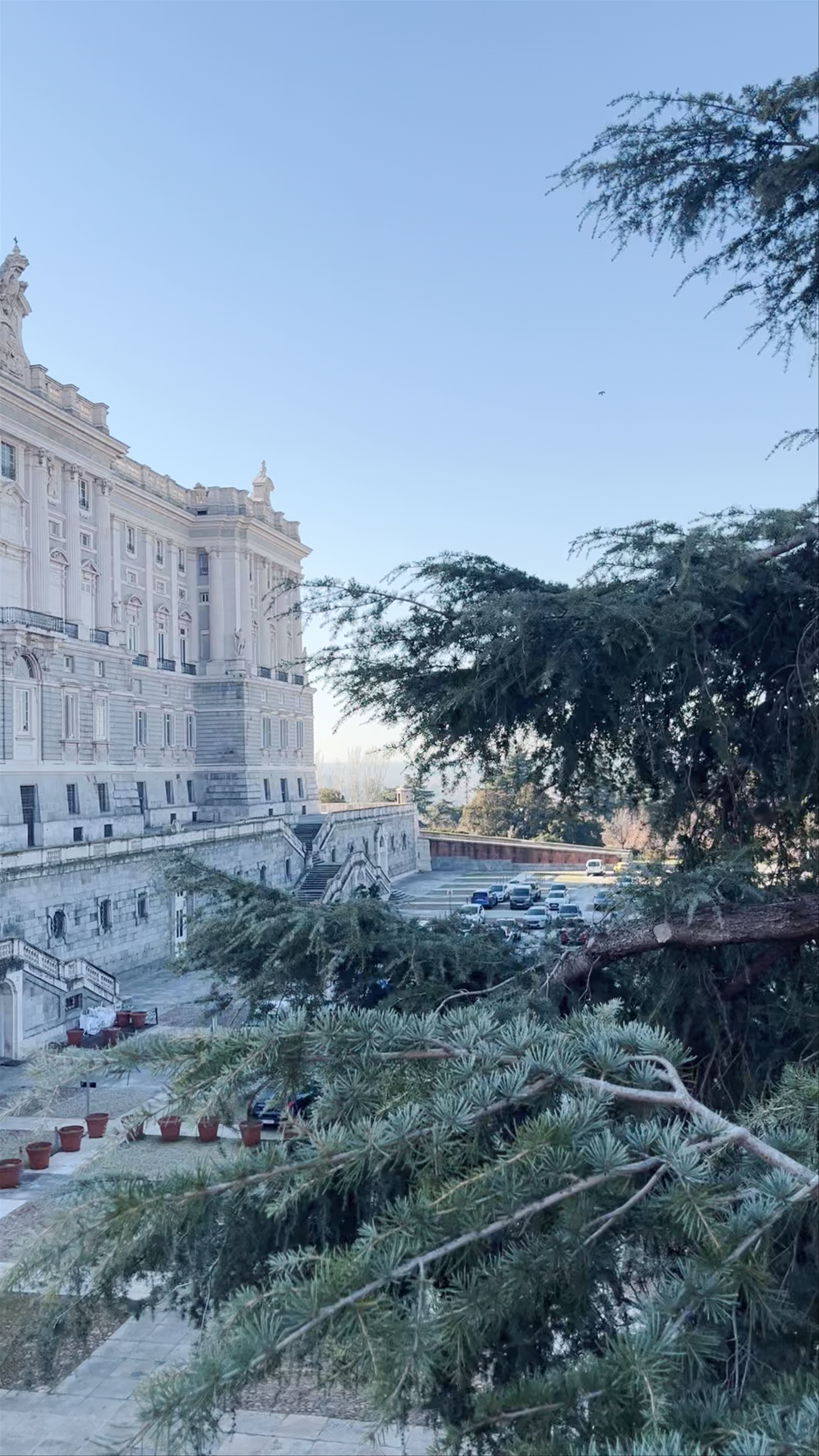 Sunlit Majesty of Palacio Real in Madrid