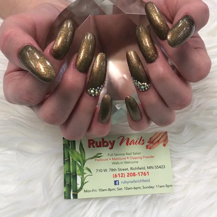 Ruby Nails - Full set with design - Nail Salons Near Me - Richfield, Minnesota