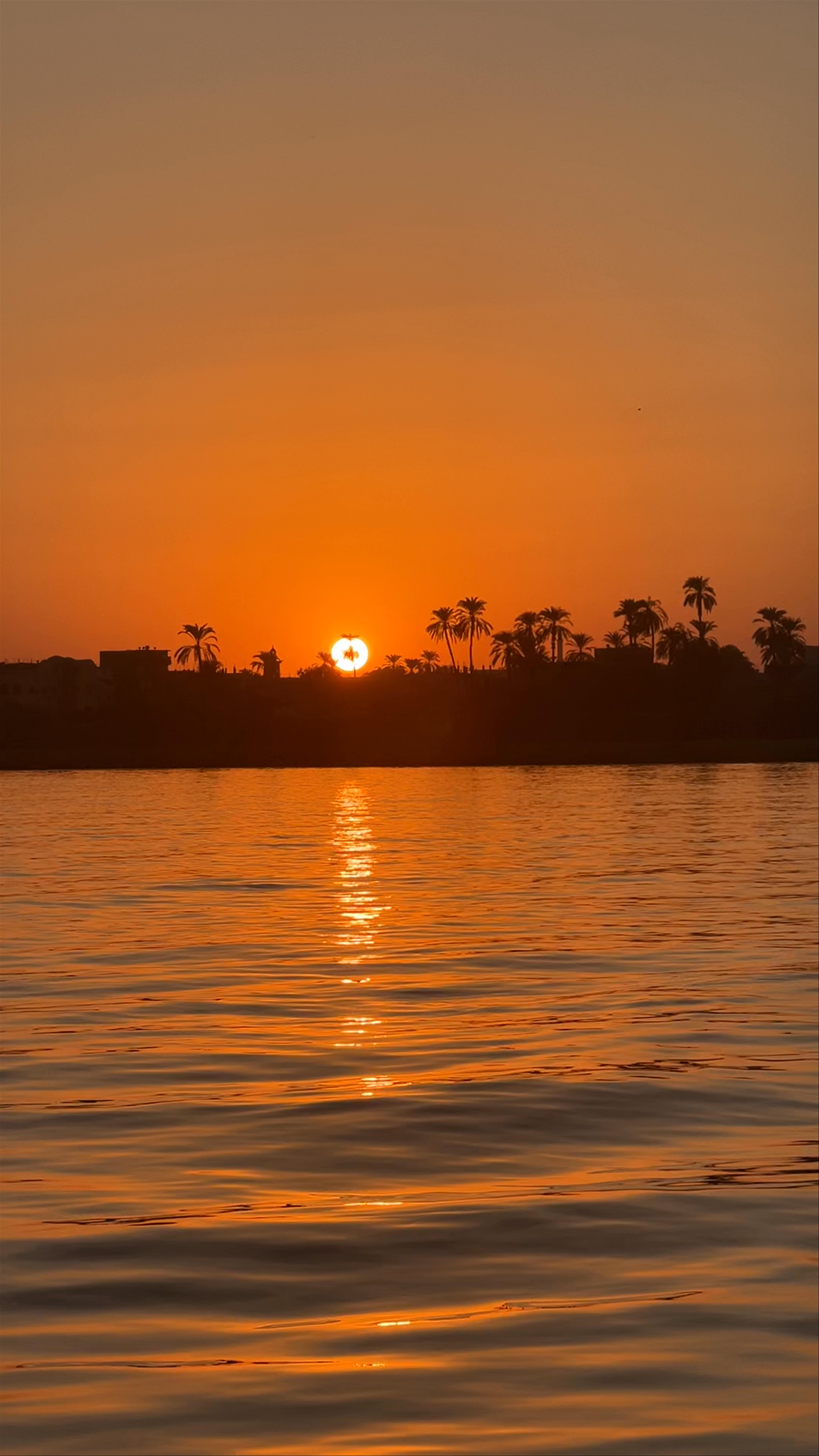 Golden Sunset over the Nile River in Luxor, Egypt