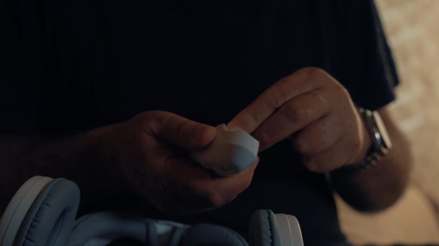 Putting batteries into the VR headset control panel
