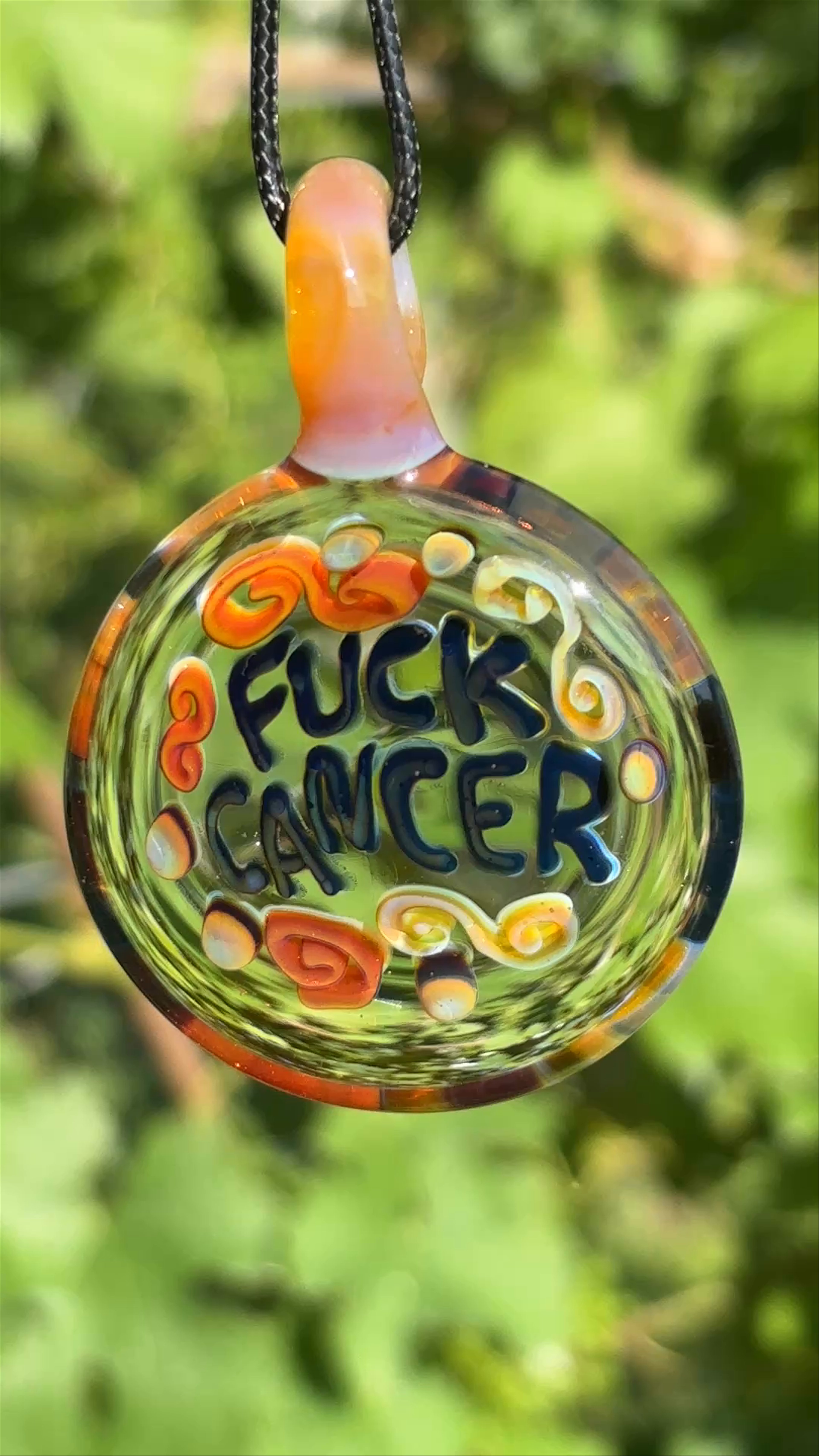 Preview pic of “Fuck Cancer” pendant necklace