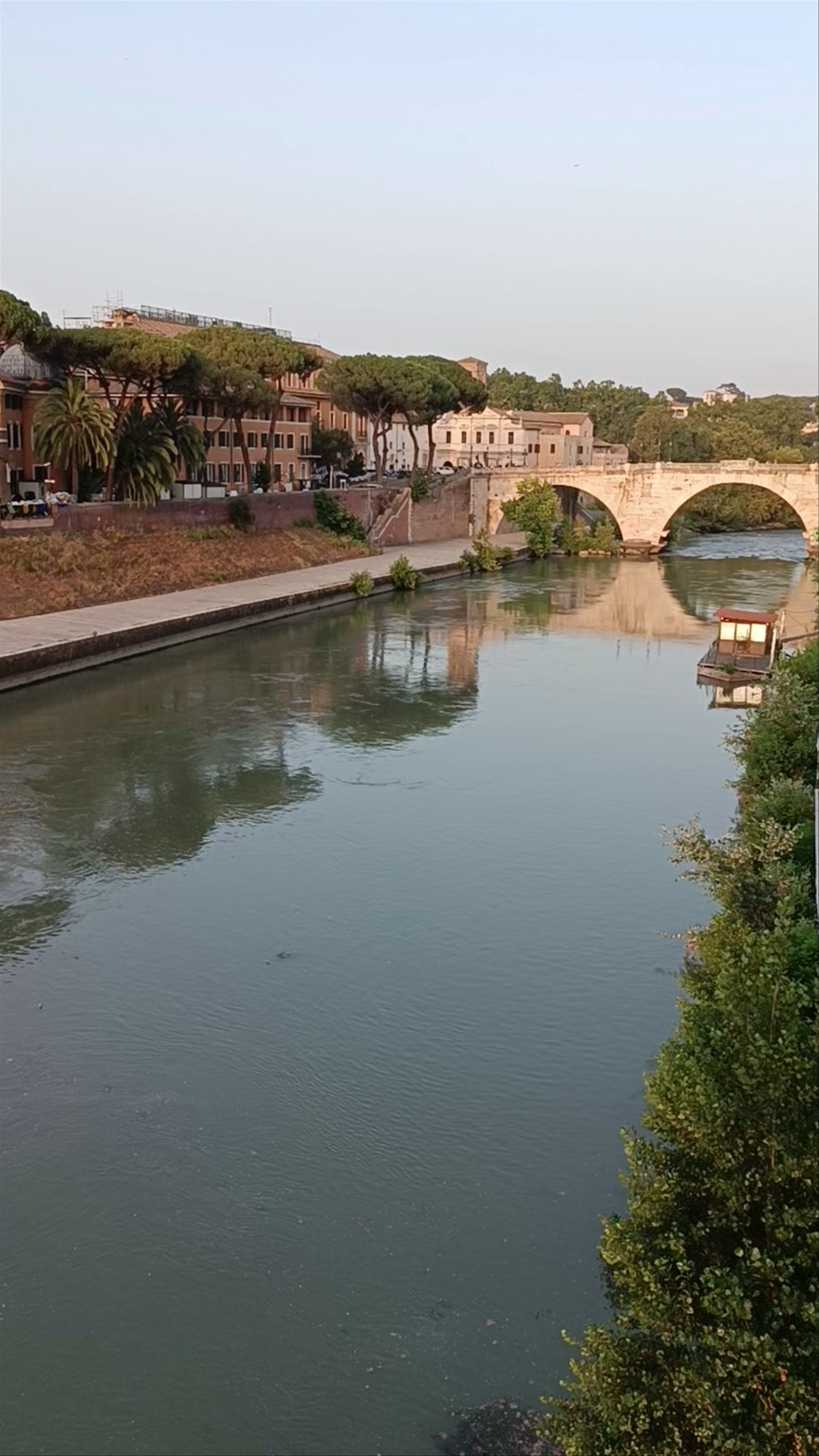 Sunset Stroll Along Ponte Sisto and Tiber River in Rome