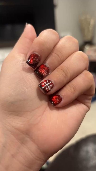 NT Nail & Spa - My dumb nail is not straight enough and on my other hand you can see that is dry is not shiny enough I liked the color and the design :( - Nail Salons Near Me - Conroe, Texas