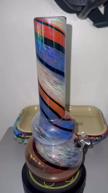 Preview pic of Gorgeous Tri- Colored Bong USA Hand Blown