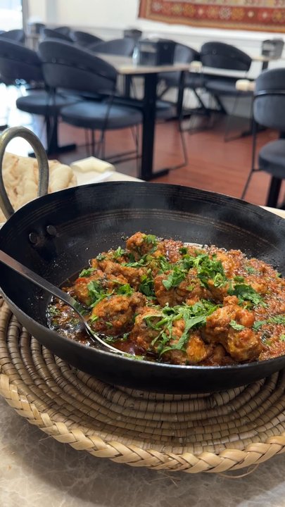 Afghan Kebab - 8 - CHICKEN KARAHI -- still sizzling as it was brought to our table - Afghan Near Me - Cary, North Carolina