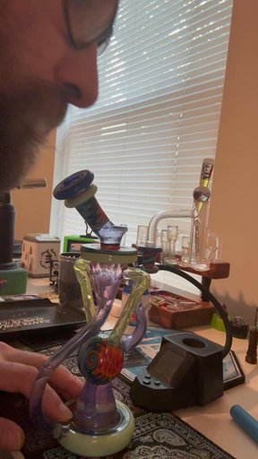Preview pic of Manchild full color partial wig wag floating recycler 10 mm