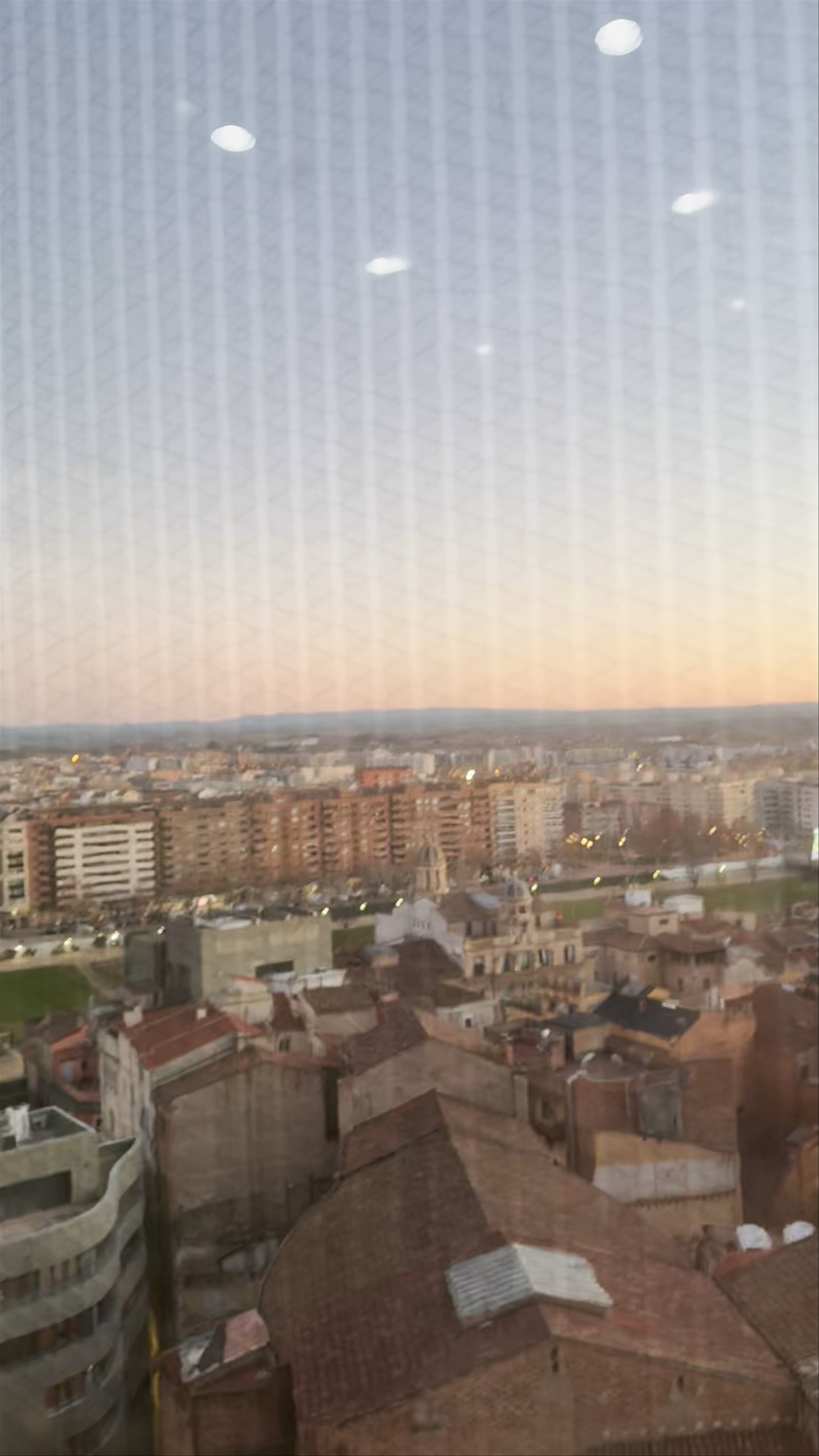 Panoramic Sunset View from Ascensor a la Catedral in Lleida, Spain