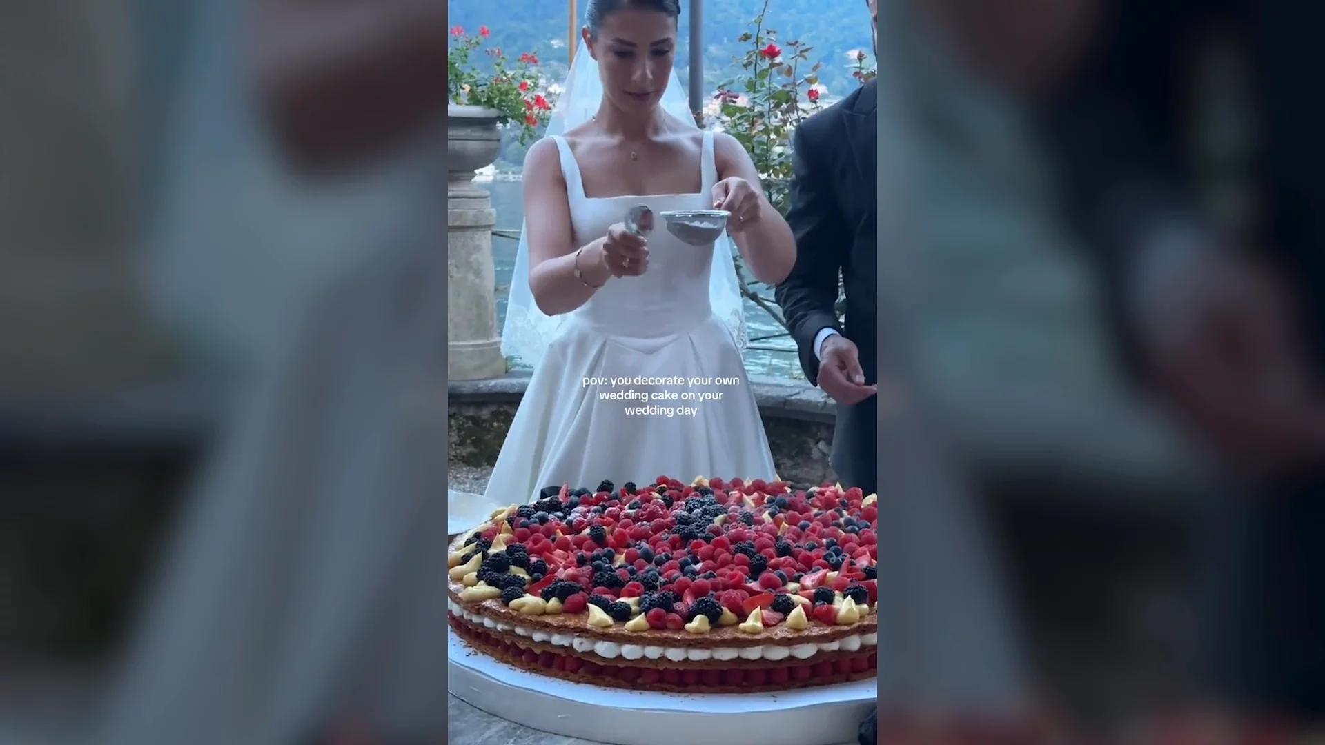 Couple's Unconventional Cake Activity at Luxury Wedding Goes Viral—'Cute' -  Newsweek, image size:1920x1080