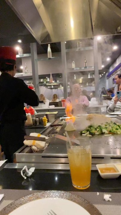 Harmony Steakhouse - Talented hibachi chef singing happy bday - Teppanyaki Near Me - Whitestown, Indiana
