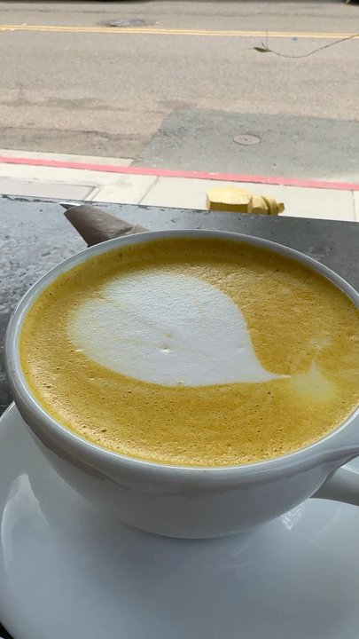 Lofty Coffee - Golden Milk Tea - heavy on the turmeric - Cafes Near Me - Solana Beach, California