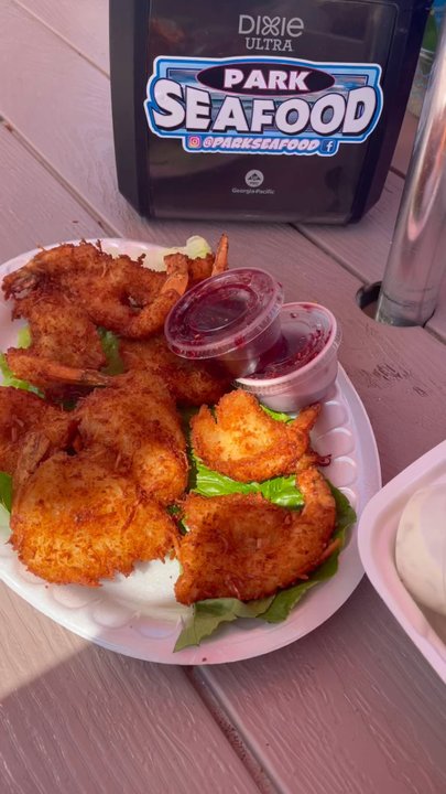 Park Seafood - Coconut shrimp and crab cake platter - Seafood Near Me - Seaside Park, New Jersey