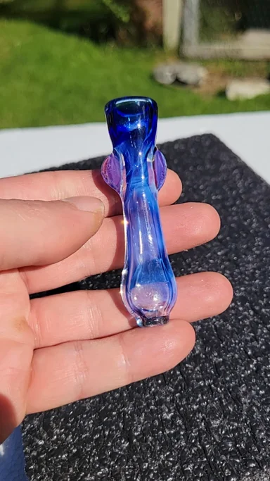 Preview pic of Ghost and light colbalt chillum with star gazer accents