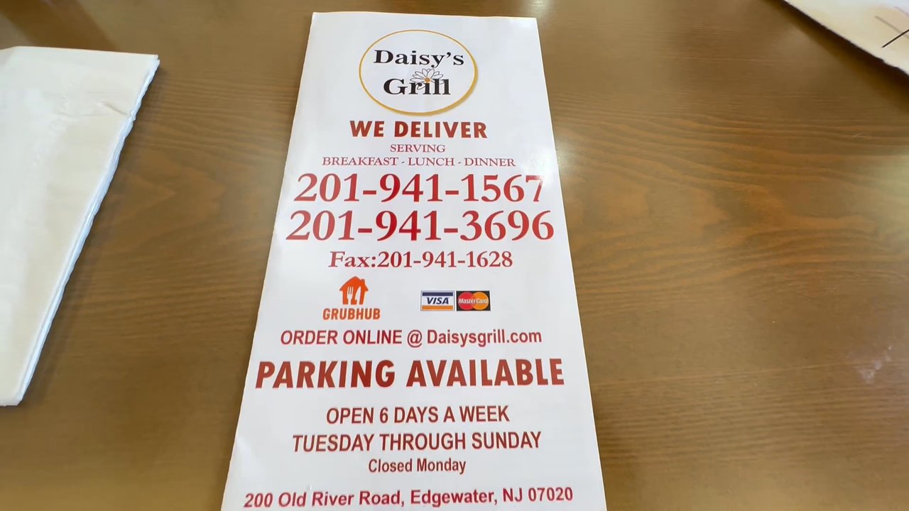 Daisy's Grill - You won't be able to see this menu well at all. Just go online to see their menu at daisysgrill.com. - Sandwiches Near Me - Edgewater, New Jersey