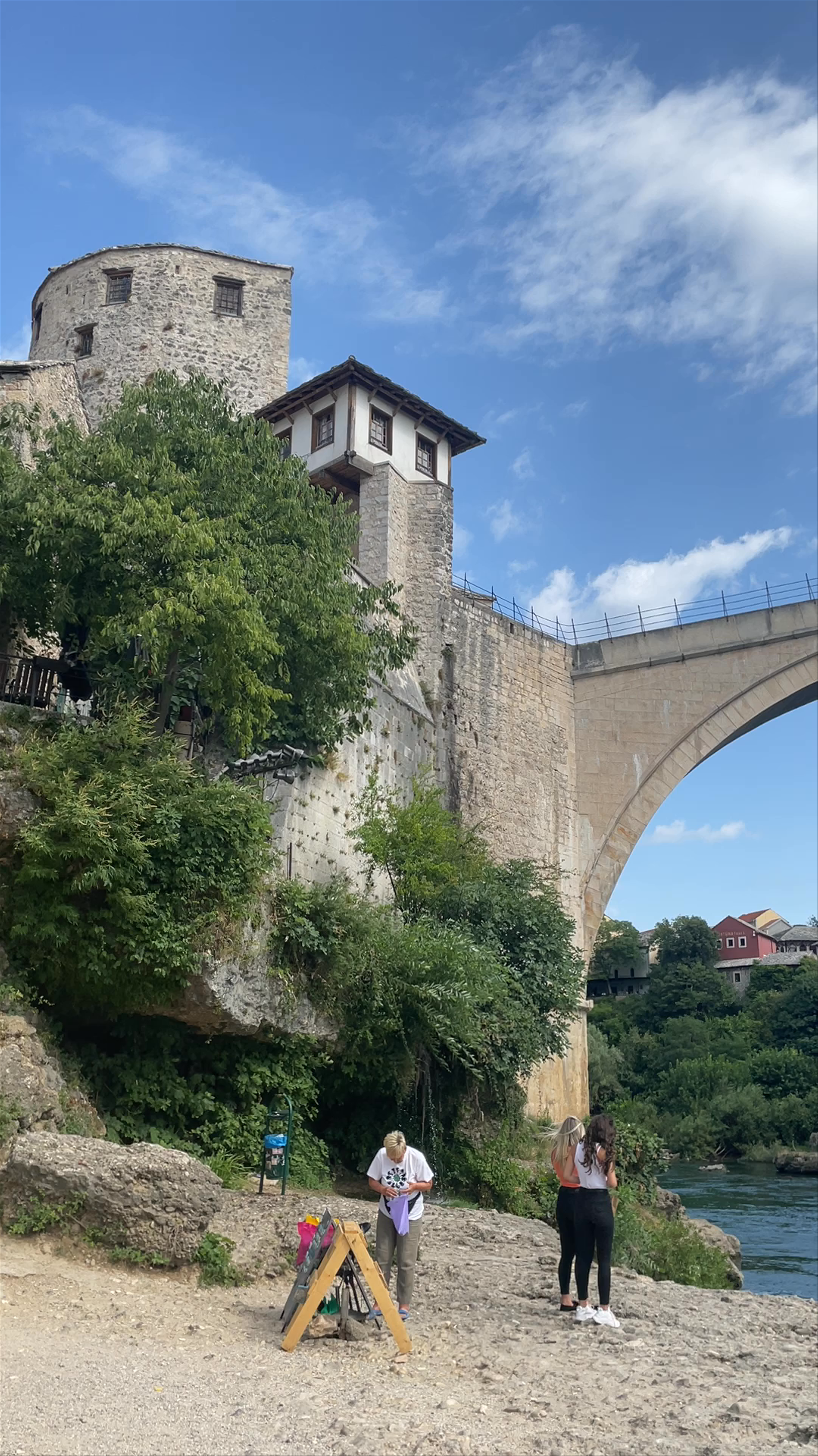 Stari Most and Riverside Life in Mostar, Bosnia and Herzegovina