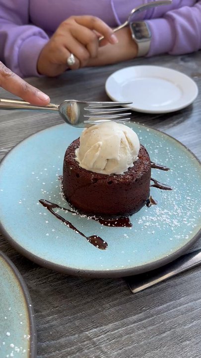 Bistro Mitte - The melted chocolate in the German lava cake! - German Near Me - San Carlos, California