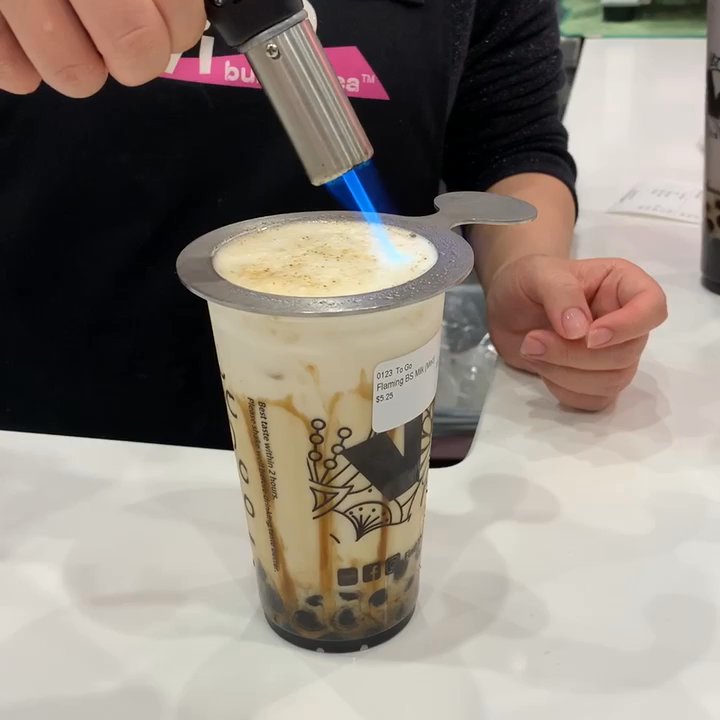 Vivi Bubble Tea Brighton - Flaming Brown Sugar Milk - Bubble Tea Near Me - Boston, Massachusetts