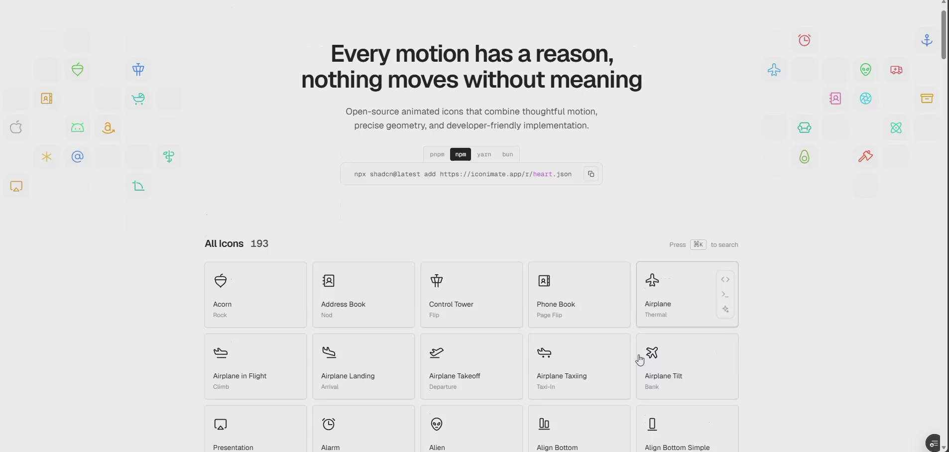 Iconimate — Animated Icon Library for React image 1