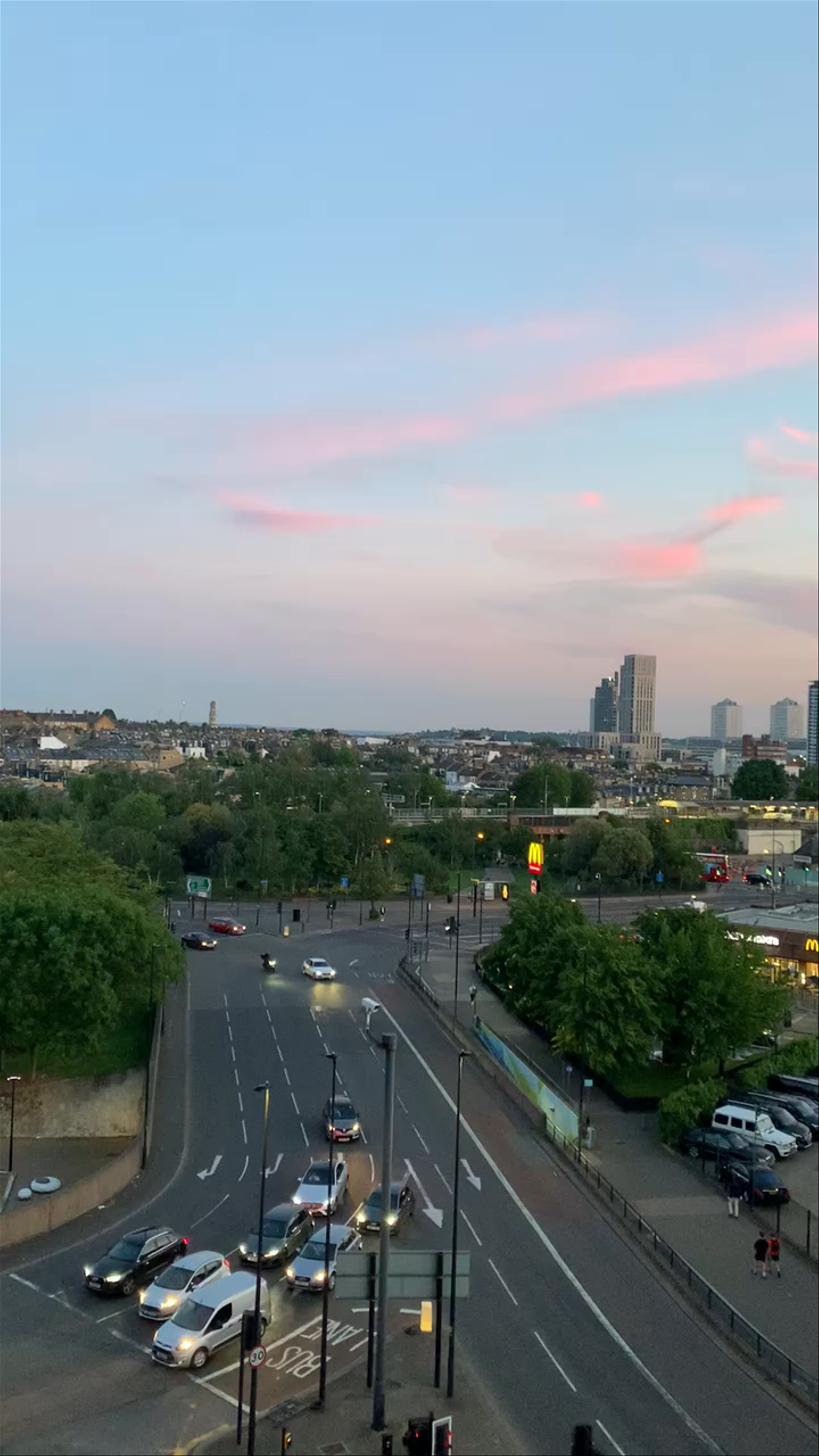 Sunset Views Over River Thames and London Urban Landscape