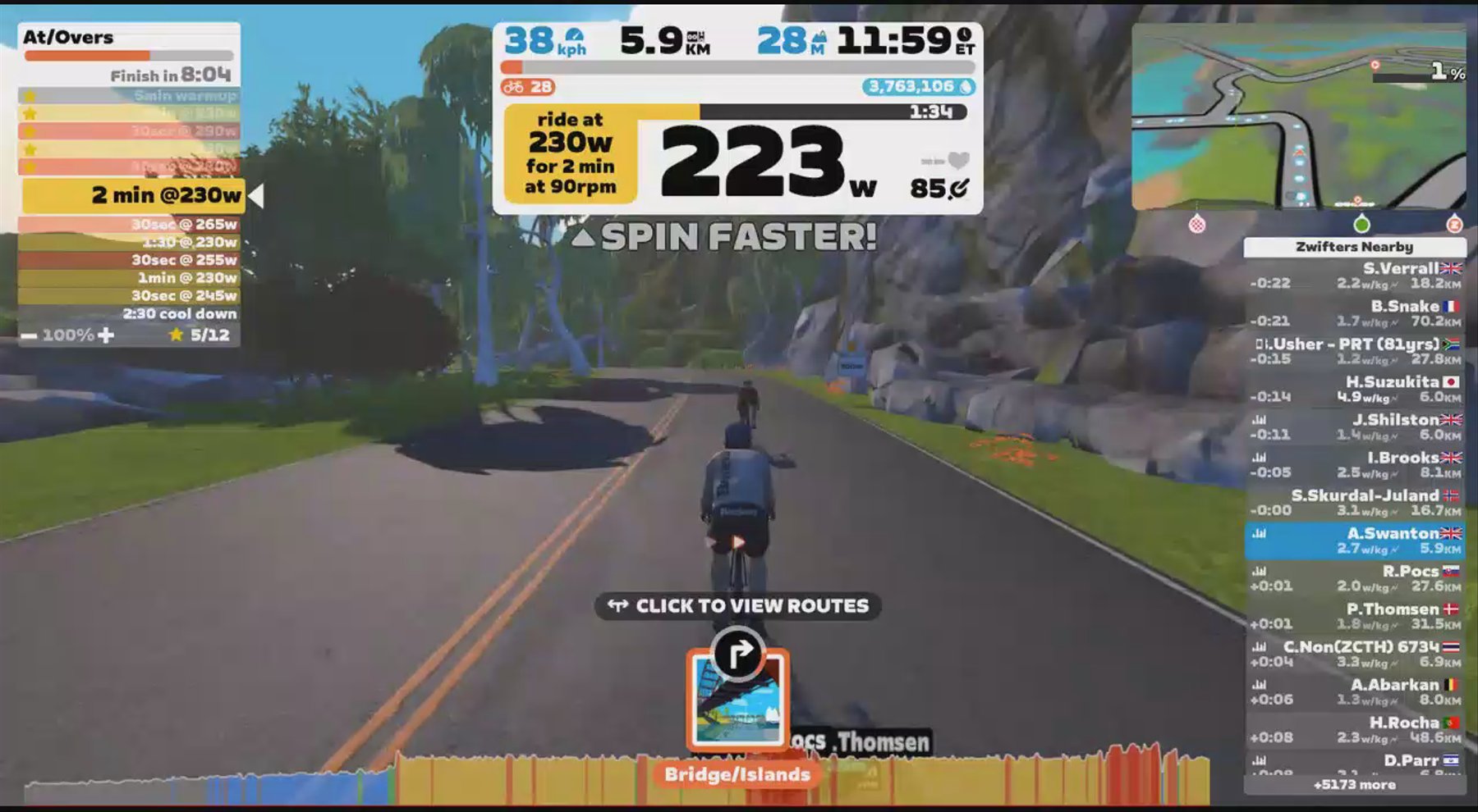 Zwift - At/Overs in Watopia