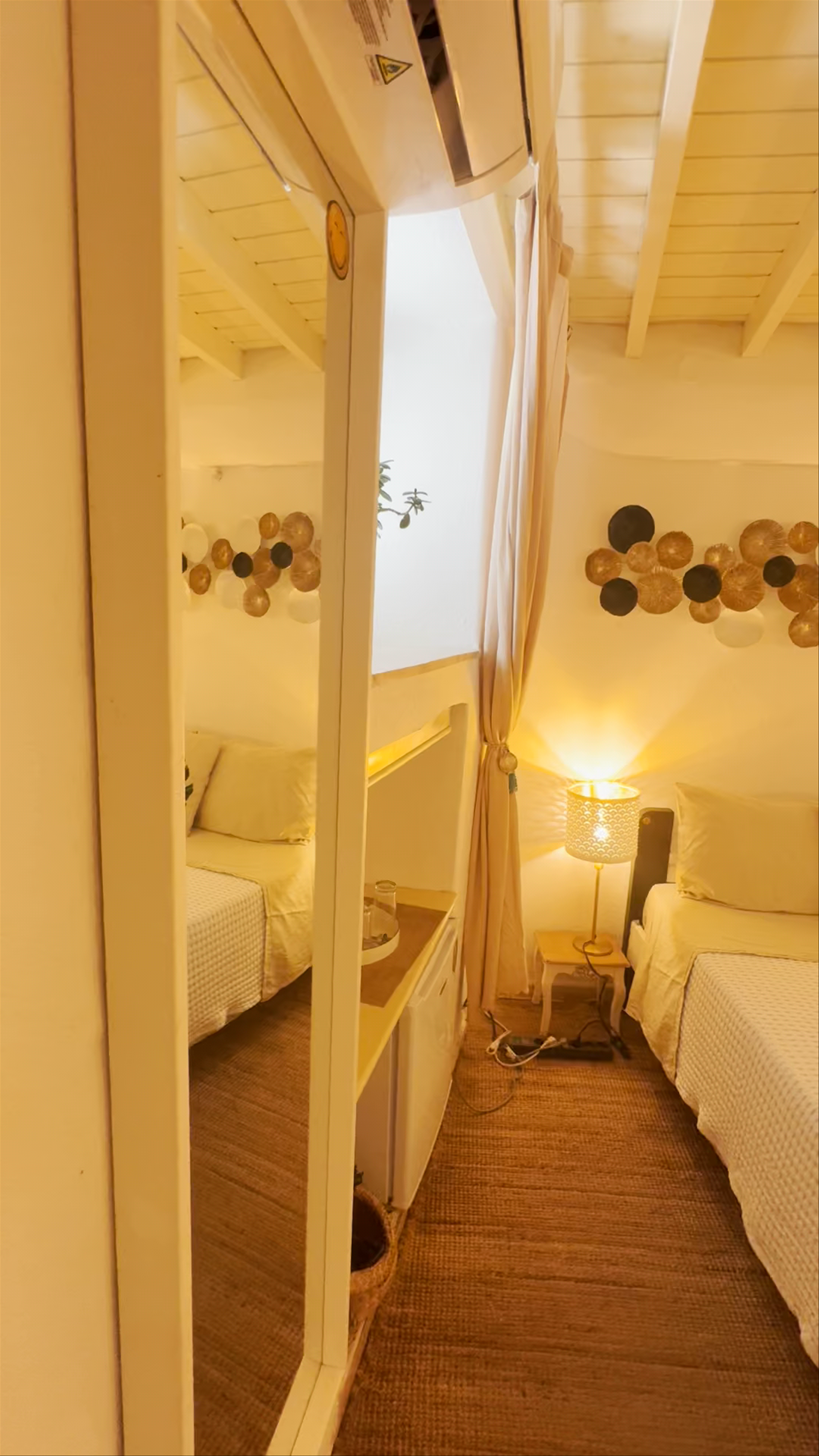 Cozy Tranquil Studio in Mykonos with Warm Ambient Lighting