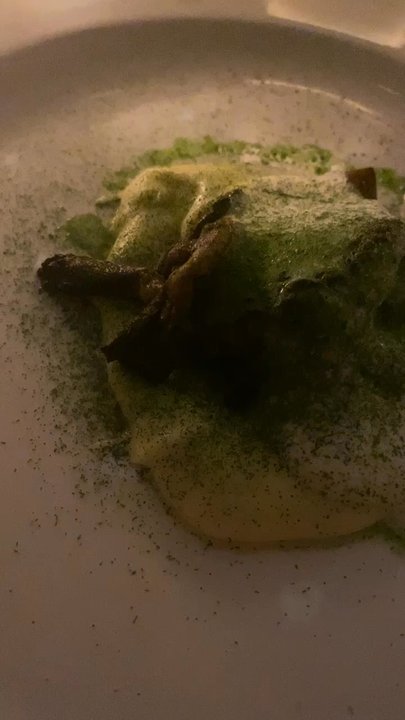 Privé - Before my empty plate there was a plate of the following: potato purée, bone marrow,, oyster mushroom, vin jaune sauce - Venues & Event Spaces Near Me - New York, New York
