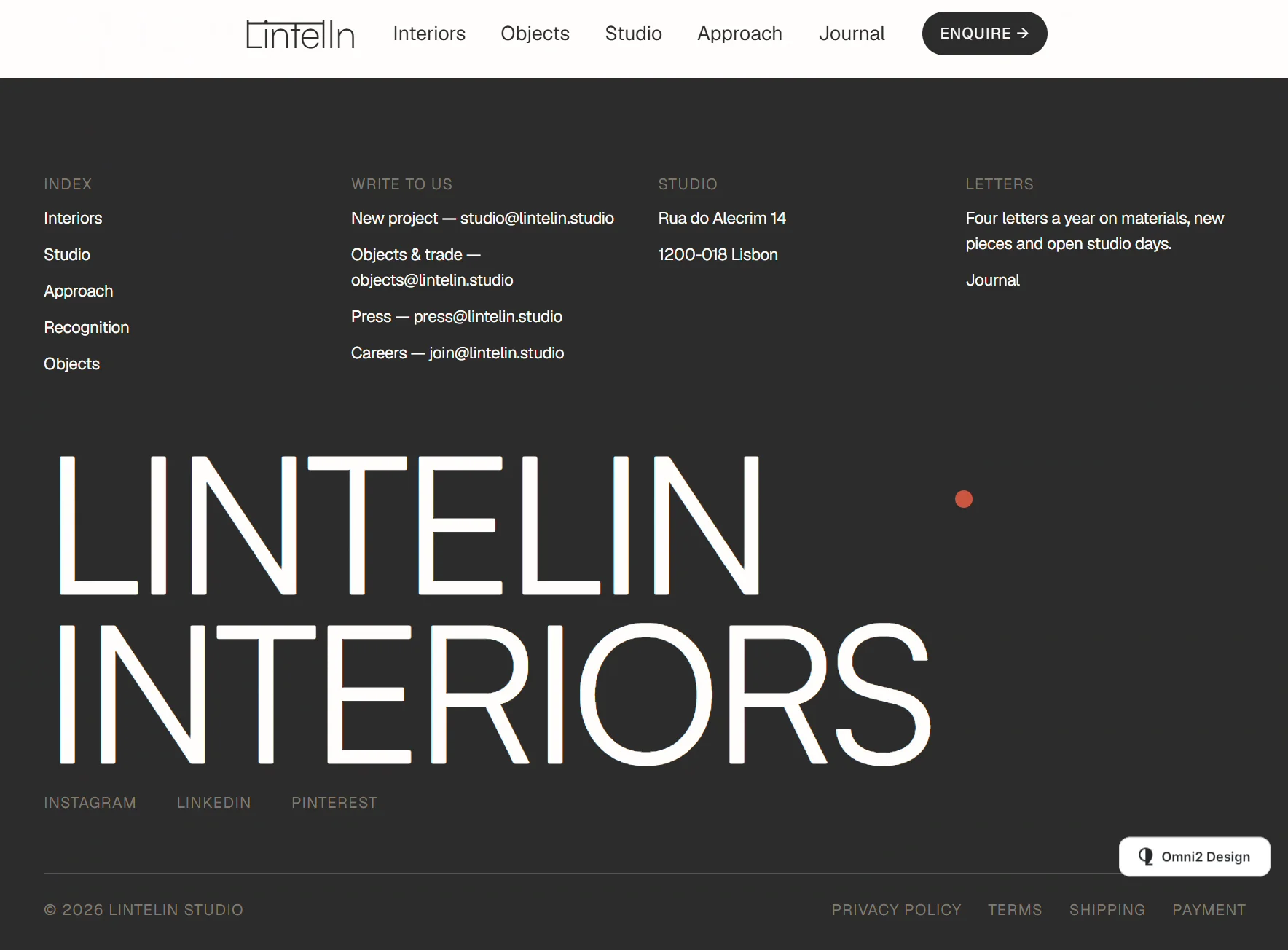 📢🏠Homepage of our new template: Lintel In - a Framer template for interior design studios that also make or sell their own objects, furniture, and lighting.The part we had the most fun with is the hero: you scroll through finished rooms and every piece is pinned, with its name, price and a link to the object. Objects open your own Shopify store or an enquiry form, so the studio and the shop live on one site - no plugin needed.16 pages, 8 CMS collections, 35 components.