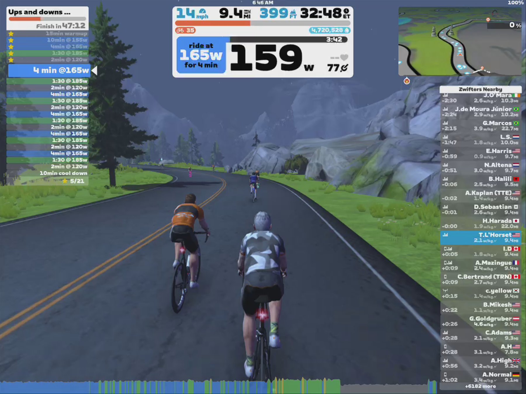 Zwift - Ups and downs aerobic cadence 2 in Watopia