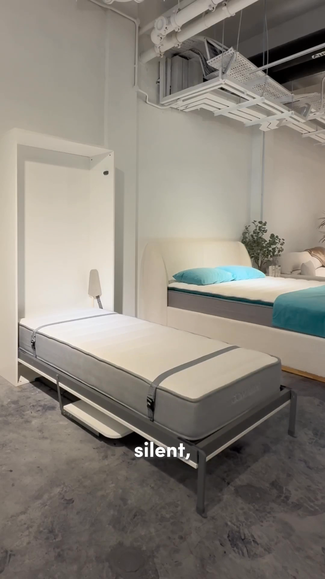 Llyod Single Vertical Wall Bed with Desk - White