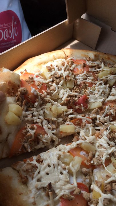 Vegan Pizza - Look at the "cheese" house style pizza - Pizza Near Me - Garden Grove, California