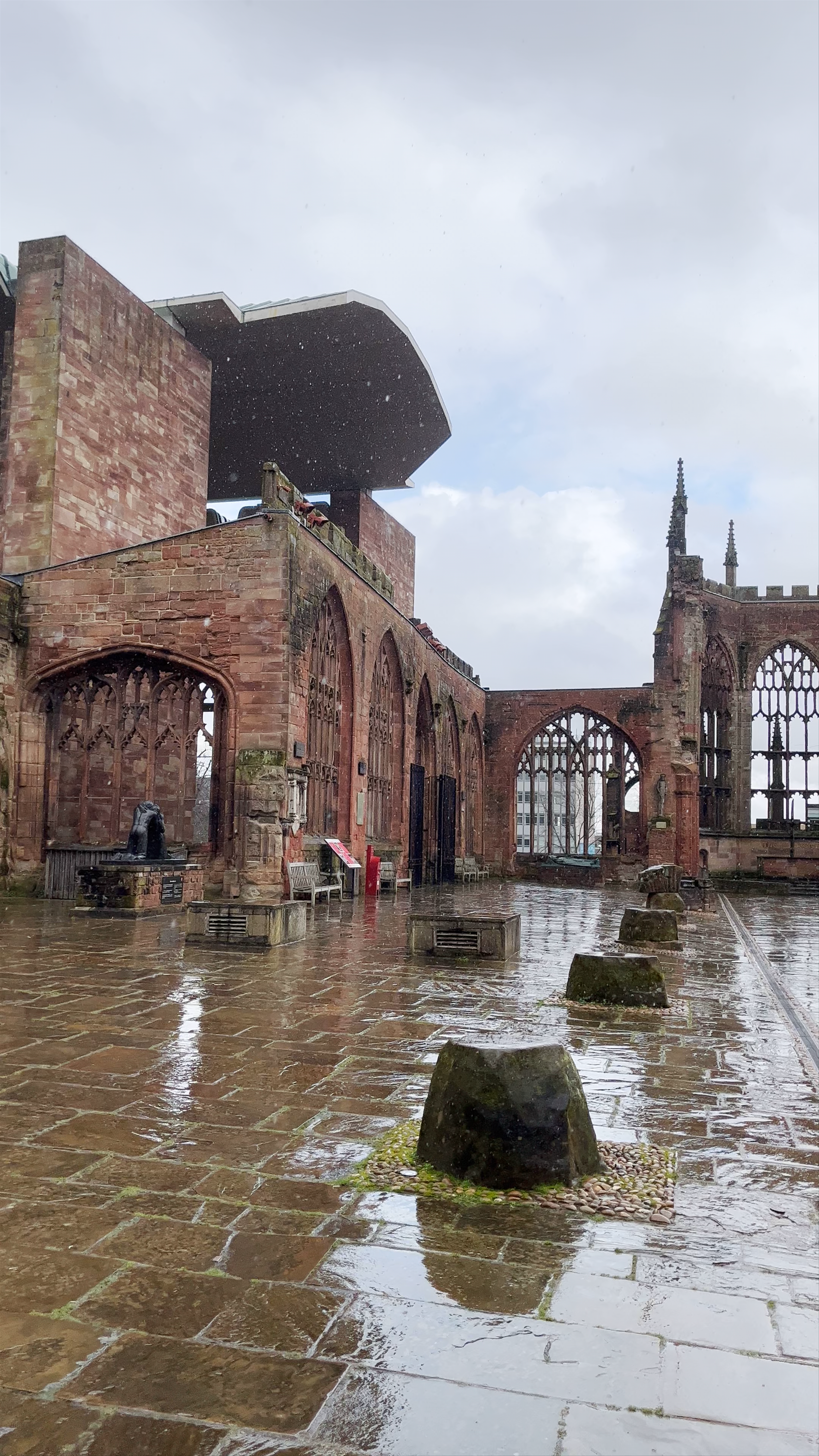 Coventry Cathedral Ruins: Echoes of History on a Rainy Day