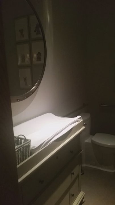 RH Denver | The Gallery at Cherry Creek - The unisex/family changing bathroom - Kitchen & Bath Near Me - Denver, Colorado