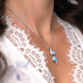 Tryst Larimar Necklace with white sapphire