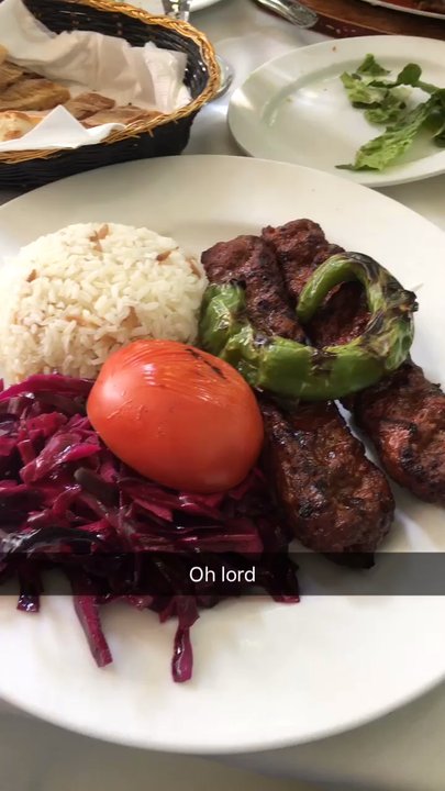 Rumi Turkish Grill - Adana kebab in front of me. Iskender kebab across from me. I highly recommend either one. - Turkish Near Me - Jersey City, New Jersey