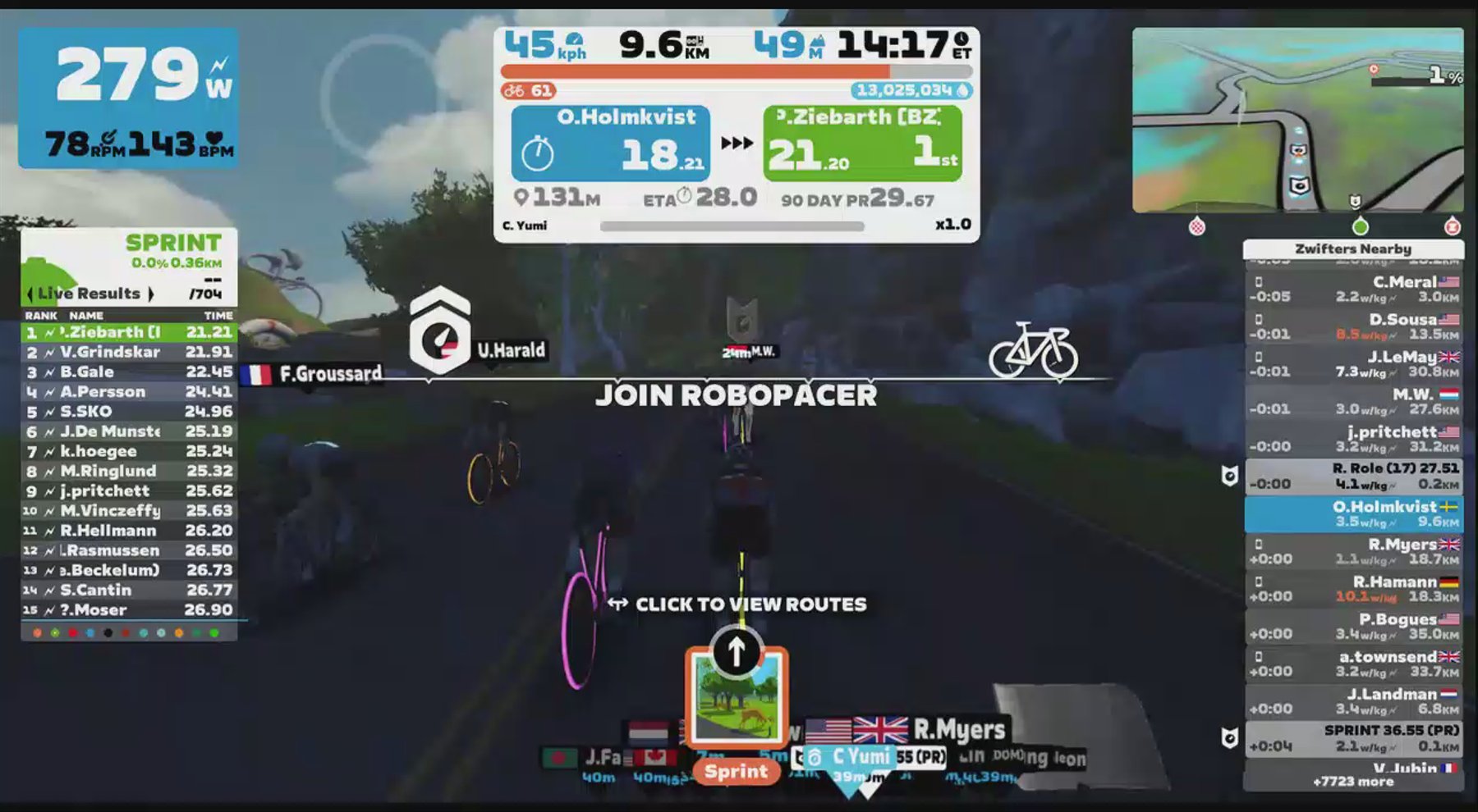 Zwift - Pacer Group Ride: Flat Route in Watopia with Yumi