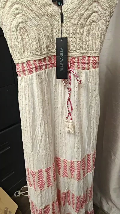 Blue Vanilla Crochet Maxi Dress