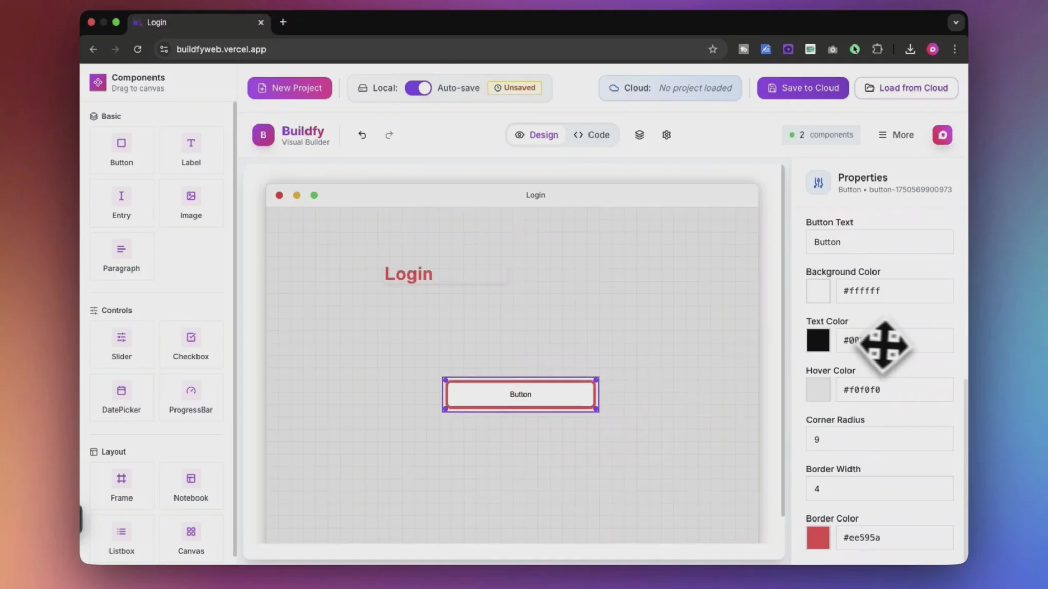 Buildfy Web - Visual Python GUI Builder image 1
