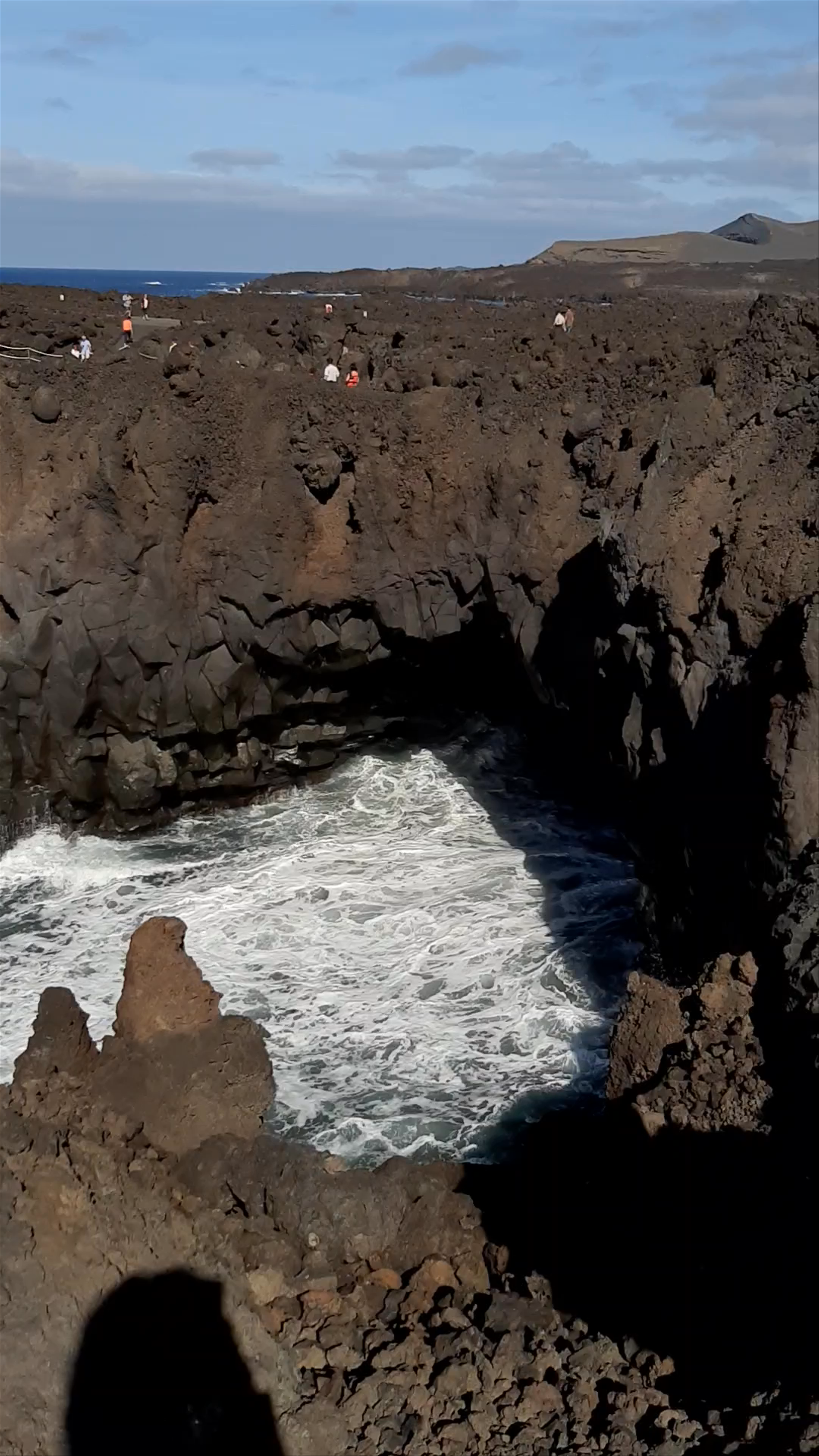Los Hervideros: Dramatic Lava Cliffs and Ocean Waves in Yaiza, Spain