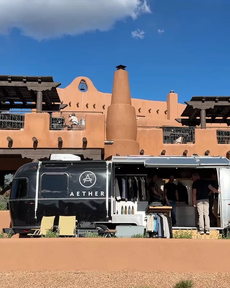Video of people walking in and around the AETHERstream in front of Bishop's Lodge
