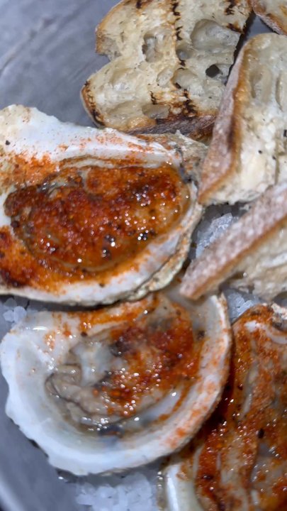The Crunkleton - charred oysters, no pecorino - Cocktail Bars Near Me - Raleigh, North Carolina