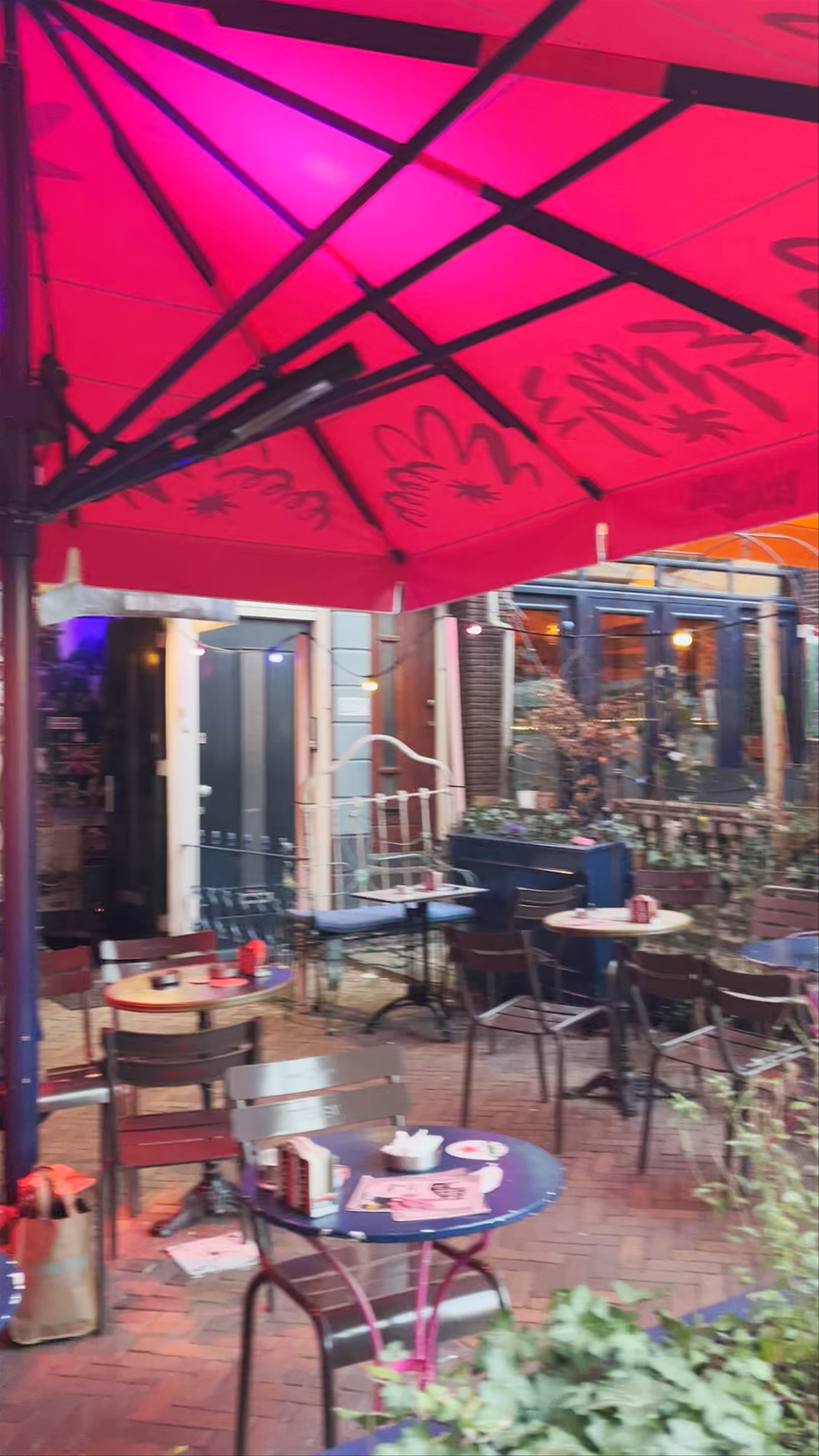 Vibrant Outdoor Café Scene at Badabing, Domplein, Utrecht