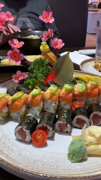 Ninja Sushi - Spicy girl roll, tuna roll, and yellowtail scallion roll - Japanese Near Me - Colesville, Maryland