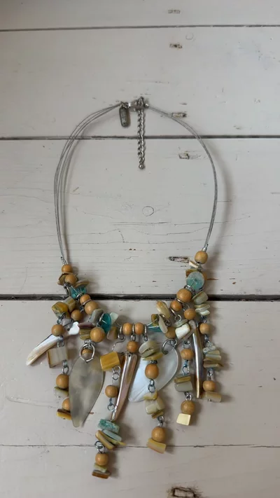 Shell Wooden Beaded Necklace image 1