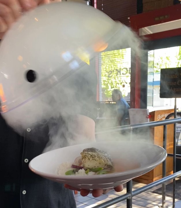 Buck's American Restaurant - Smoked halibut presentation! - Cocktail Bars Near Me - Everett, Washington