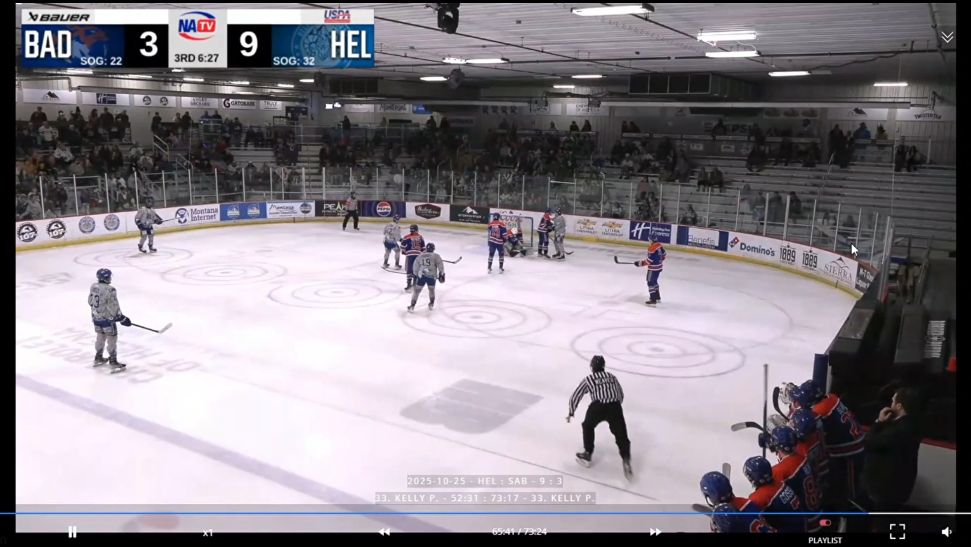 Parker Kelly's 3rd Period vs Helena Bighorns | Badlands Sabres